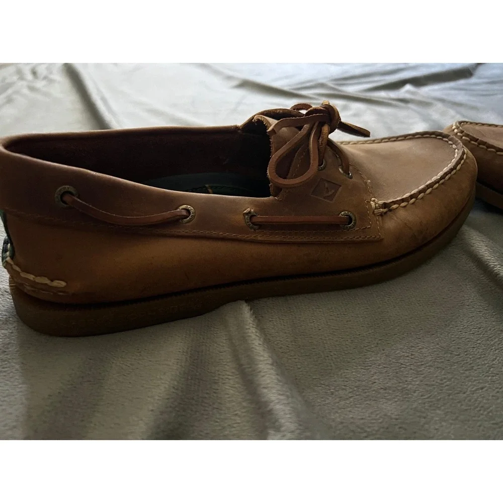 Sperry Top-Sider 2-Eye Tan Leather Boat Shoes Mens 10M Non Marking